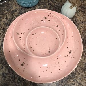 Baby Pink and Gold Splattered Decorative Server